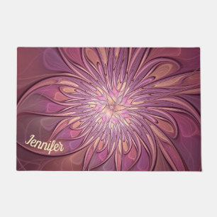 Tapete Nome Floral Fractal de Frutas Moderno Abstrato