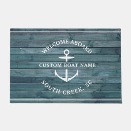 Tapete Nome Personalizado da Embarcação Driftwood Bem-vin