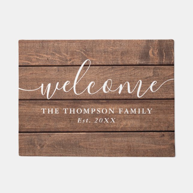 Tapete Nome Personalizado da Família Madeira Russa (Frente)