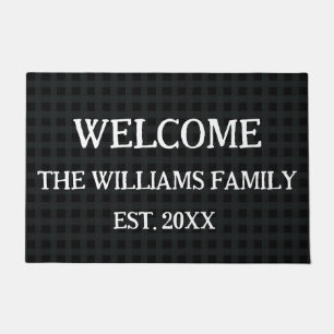 Tapete Nome Personalizado da Família Monograma Doormat