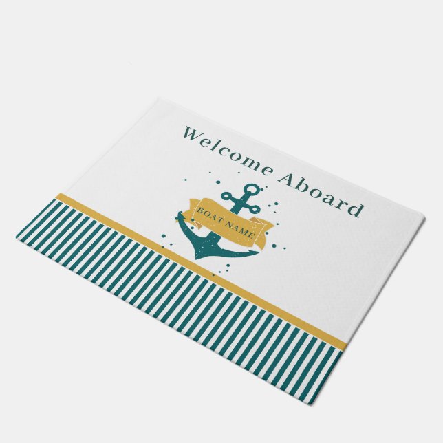 Tapete Nome Personalizado de Embarcação Náutica (Inclinado)