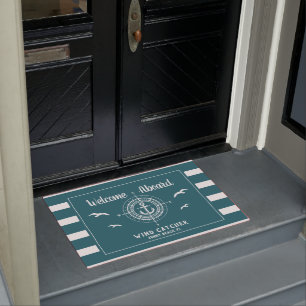 Tapete Nome personalizado do boi Bem-vindo a bordo Compas