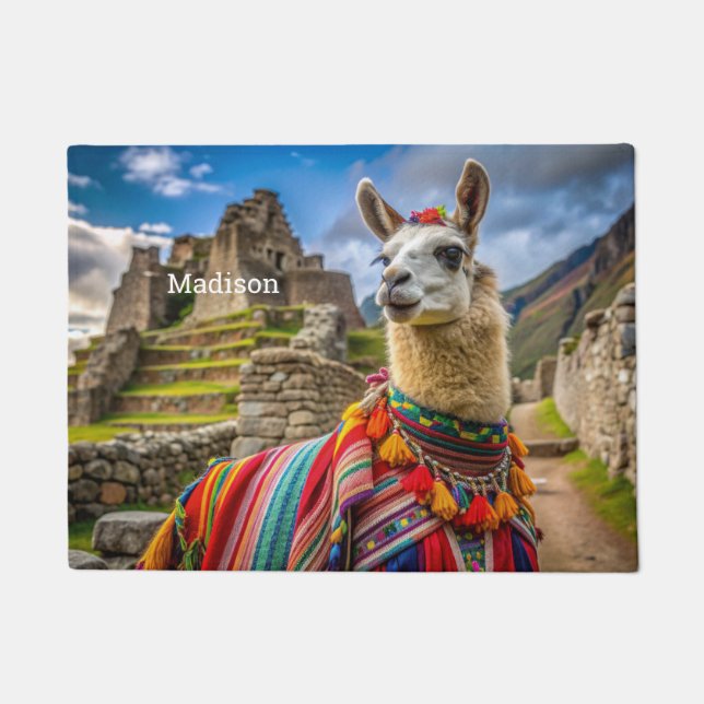 Tapete Nome personalizado Peru Llama (Frente)