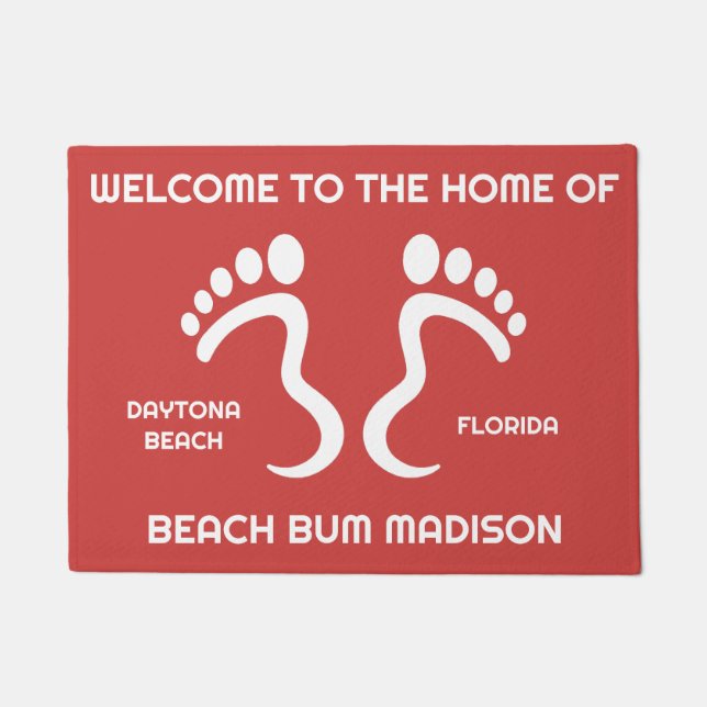 Tapete Nome Personalizado, Texto e Barra de Praia de Cor (Frente)