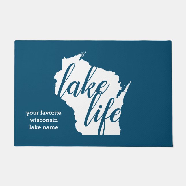 Tapete Nome personalizado Wisconsin do lago life do lago (Frente)