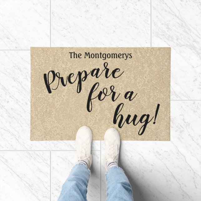 Tapete Nome Rustic Personalizado Prepare-Se Para Um Abraç (Interior)