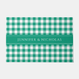 Tapete Nome Xadrez Gingham Verde Moderno