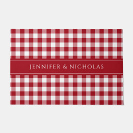 Tapete Nome Xadrez Gingham Vermelho Moderno