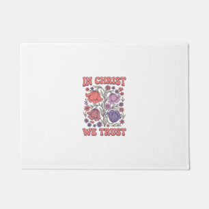 Tapete Nós Confiamos em Cristo Desenho Floral Cristão Vet