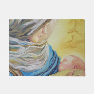 Tapete Nossa Senhora do Silêncio segurando Jesus bebê