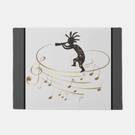Tapete Nota de Música Dourada da cinza Kokopelli Rug