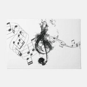 Tapete Nota de Música Preto e Branco de luxo
