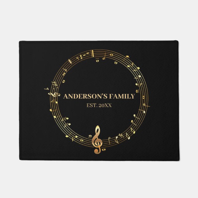 Tapete Notas Musicais Circulares (Frente)