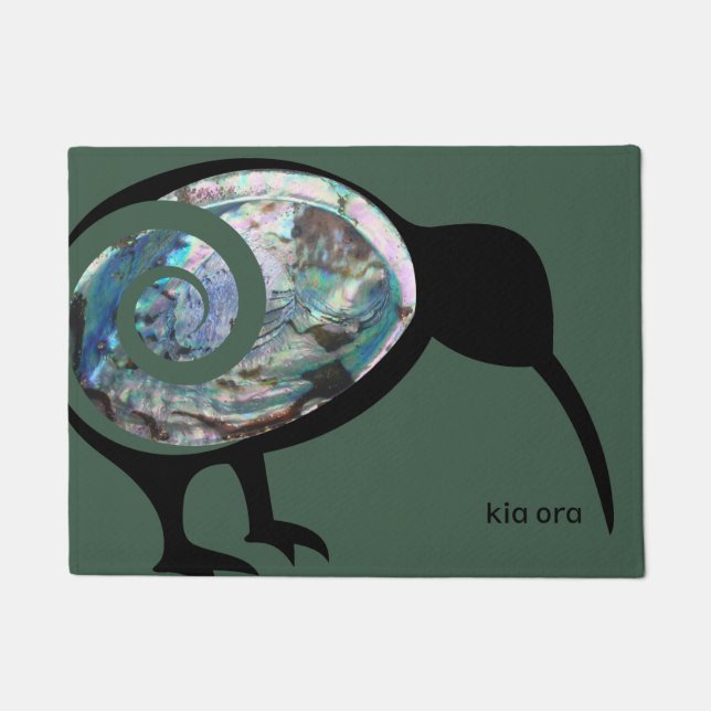 TAPETE NOVA ZEALAND KIWI BLACK PAUA FERN KORU NZ KIA ORA (Frente)