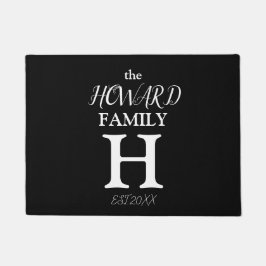 Tapete Novo nome do monograma branco preto