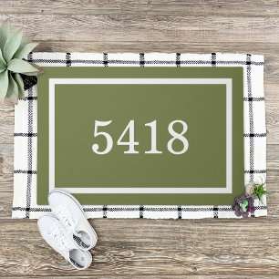 Tapete Número de Endereço Personalizado do Olive Green