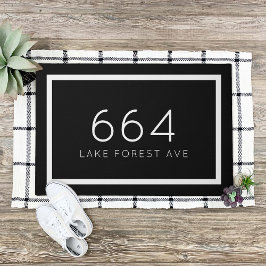 Tapete Número de Endereço Personalizado Preto e Branco