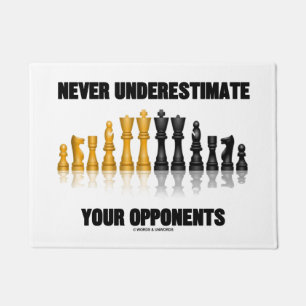 Tapete Nunca subestime sua atitude da xadrez dos