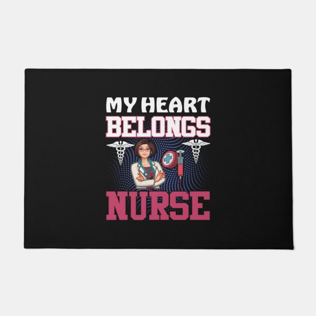 Tapete Nurse Gift | My Heart Belongs Nurse (Frente)