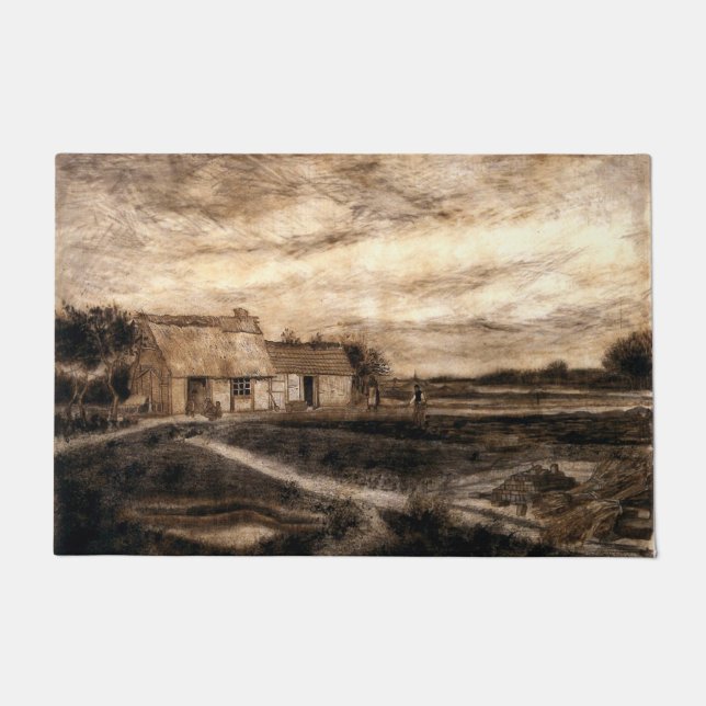 Tapete O Barn Protestante - Mat do Chão de Van Gogh (Frente)