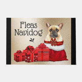 Tapete O biscoito francês engraçado pulga-natal navidog