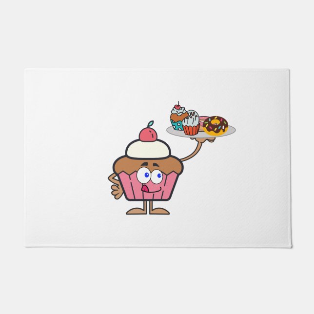 Tapete O cupcake doce o seu dia (Frente)