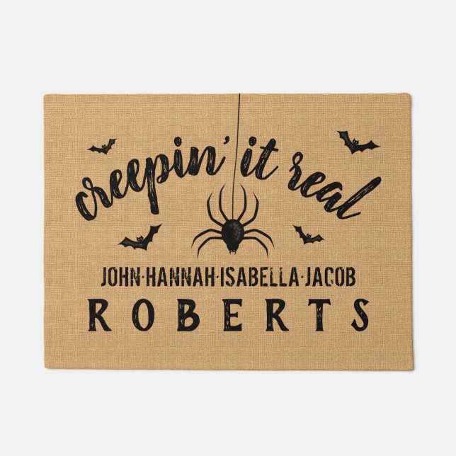 Tapete O Dia das Bruxas Creepin ele serapilheira rústica (Frente)