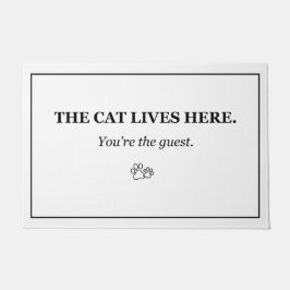 Tapete O Gato Vive Aqui Você é o Convidado Porta de Gato
