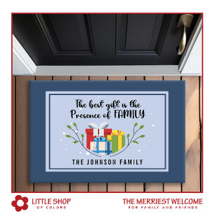 Tapete O Melhor Presente é Monograma de Família de Natal