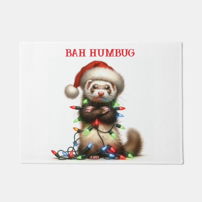 Tapete O Mischefe Ferret de Natal enredado (Frente)