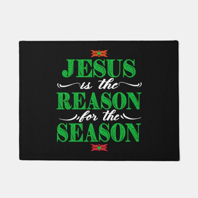 Tapete O Natal Cristão Oferece Jesus É A Razão Para (Frente)