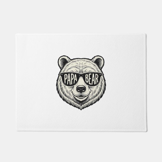 Tapete Óculos de sol do Papai Urso Cabeça de Urso Design  (Frente)