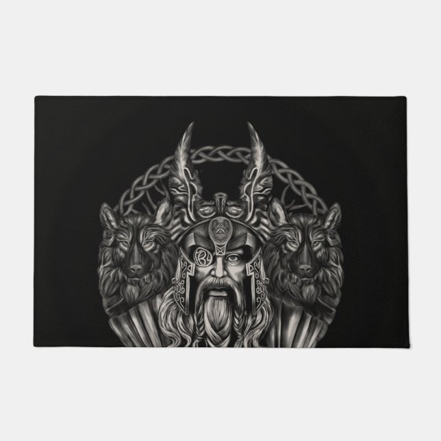 Tapete Odin e seus lobos Geri e Freki (Frente)