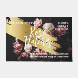 Tapete Oficina de Flores Preto Ouro