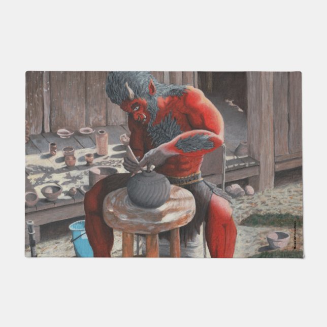 Tapete Ogre Oni - Fazer Japonês Pottery Fantasy Door Mat (Frente)