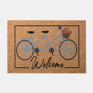 Tapete Olá Floral Bicycle Doormat, Melhor Ciclista de Bo