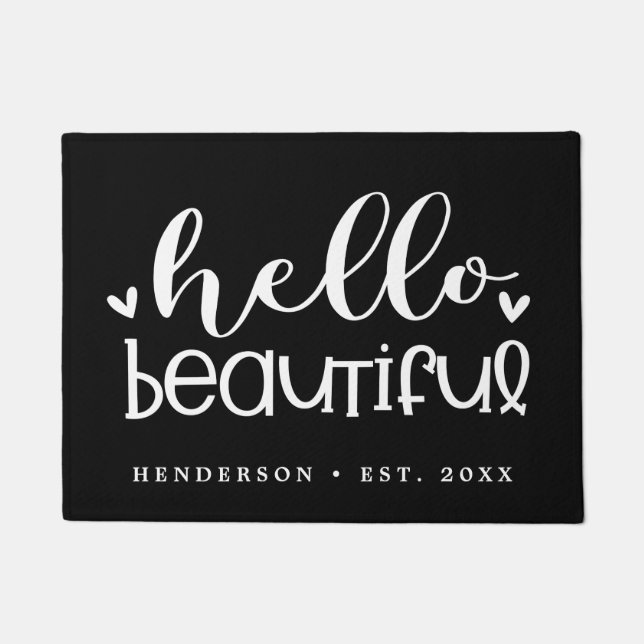 Tapete Olá linda| Personalização da caligrafia moderna (Frente)