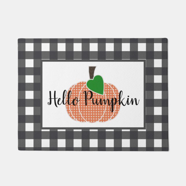 Tapete Olá Pumpkin Orange Gingham Xadrez Pumpkin (Frente)