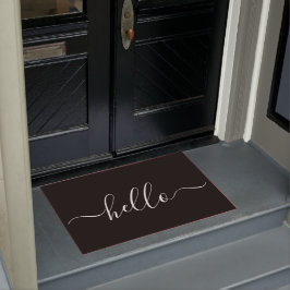 Tapete Olá Script Black White Modern Door Mat