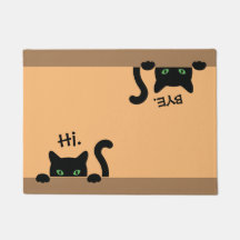 Olá, Tchau Gato Doormat New Home Gift Nupt Bath