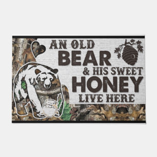 Tapete Old Bear Door Mat, Grumpy Bear Door Mat, Cabin