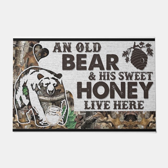 Tapete Old Bear Door Mat, Grumpy Bear Door Mat, Cabin (Frente)