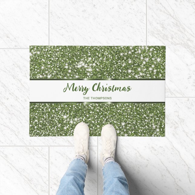Tapete Olhar Brilhante Verde Falso Textura Feliz Natal (Interior)