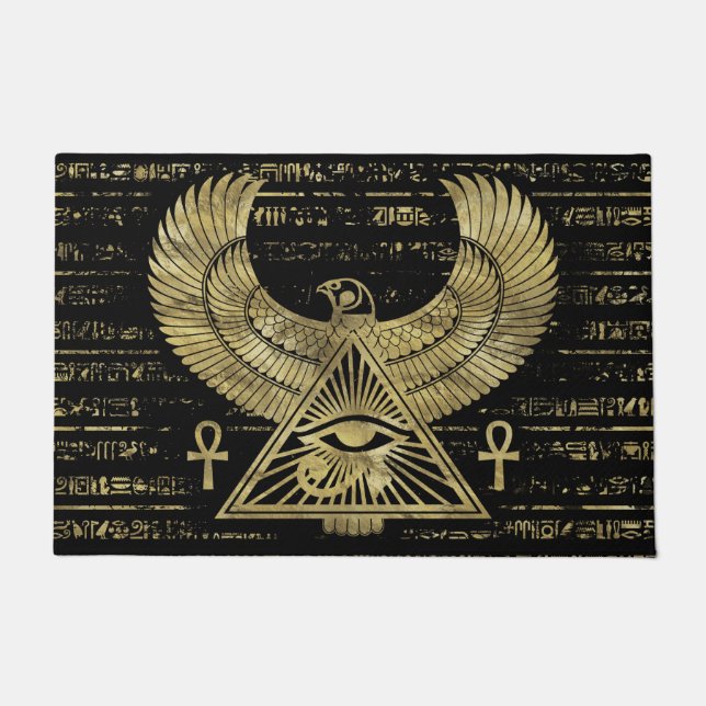 Tapete Olho egípcio de Horus - de ouro e de preto de (Frente)