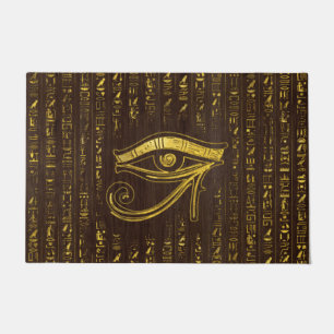 Tapete Olho egípcio de Horus e de hieroglyphics na