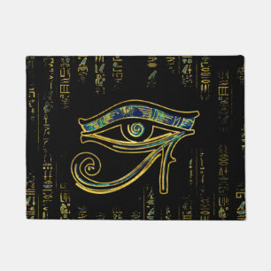 Tapete Olho egípcio de Horus em hieroglyphics e em