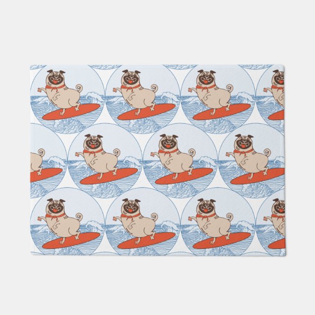 Tapete Onda cavalgando cachorro feliz na banda do cacheco (Frente)