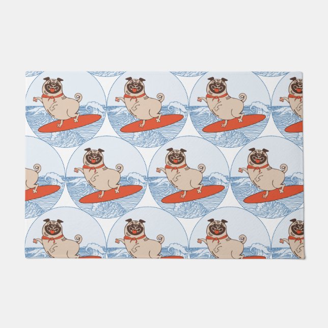 Tapete Onda cavalgando cachorro feliz na banda do cacheco (Frente)