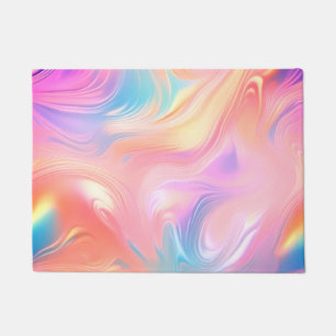 Tapete Ondas abstratas rosa azul amarelo neon modernas