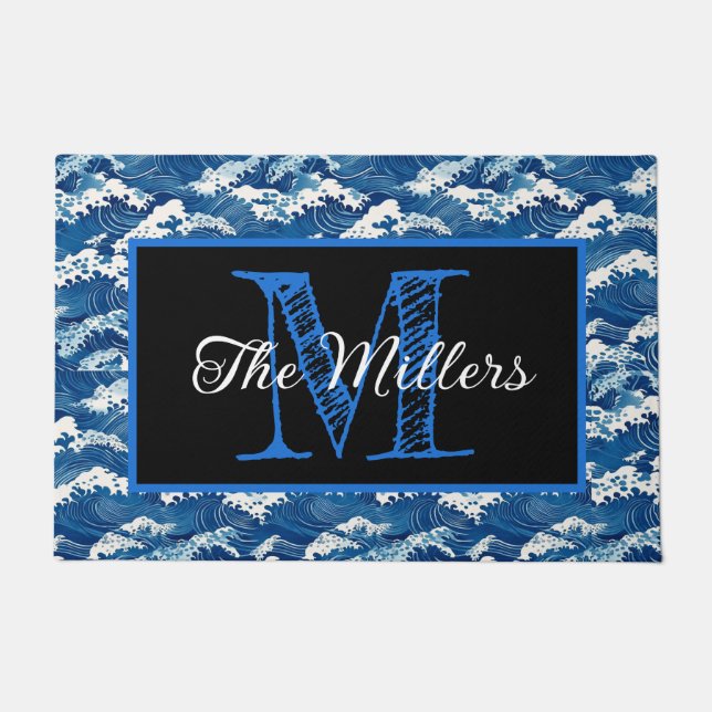 Tapete Ondas oceânicas de porta personalizadas (Frente)